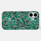 Green Emeral Silver-patroon Case-Mate iPhone Case (Achterkant (horizontaal))