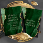 Green Emerald Bridal Shower - uitnodiging<br><div class="desc">Moderne en trendy brudale doucheuitnodiging met een minimaal design dat is voorzien van een gouden aanraking.</div>