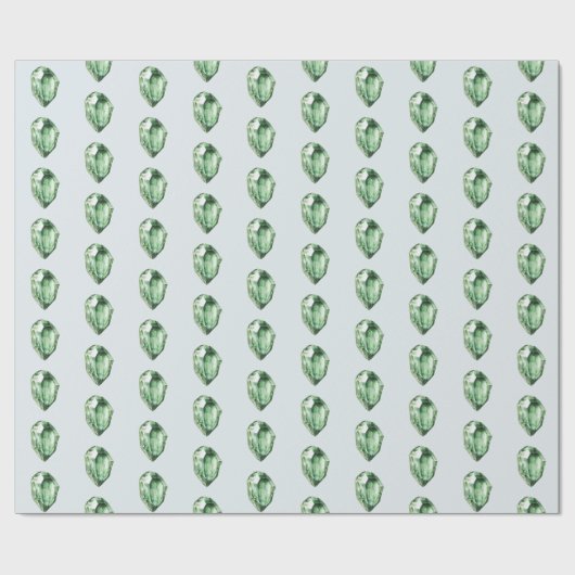 Green Emerald Crystals Birthday Cadeaupapier (Vlak)
