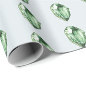 Green Emerald Crystals Birthday Cadeaupapier (Rol Hoek)