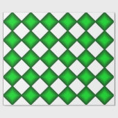Green Emerald Diamonds op White Cadeaupapier (Vlak)