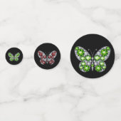 Green Emerald en Ruby Diamond Rhinestones Confetti (Achterkanten)