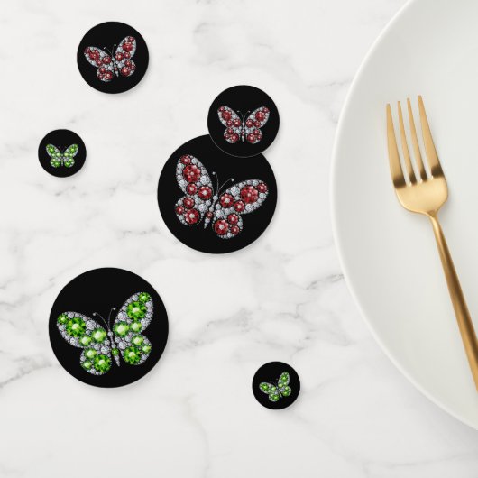 Green Emerald en Ruby Diamond Rhinestones Confetti (Groep)