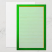 Green Emerald Fine Lined Stationery Briefpapier (Voorkant / Achterkant)