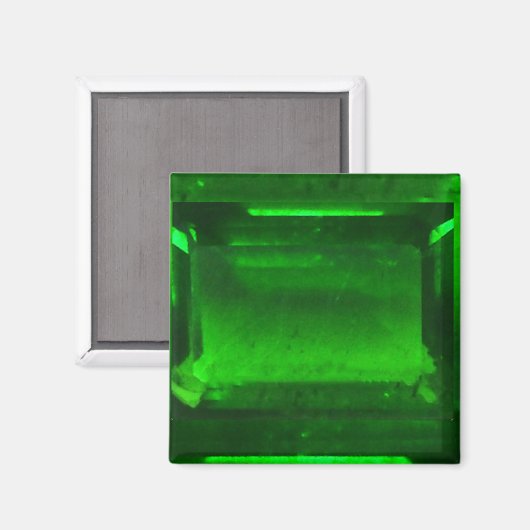 Green Emerald Gemstone Magneet (Voorkant / Achterkant)