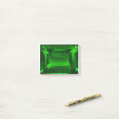 Green Emerald Gemstone Post-it® Notes (Op bureau)