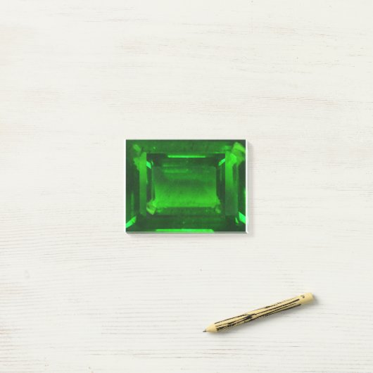 Green Emerald Gemstone Post-it® Notes (Op bureau)