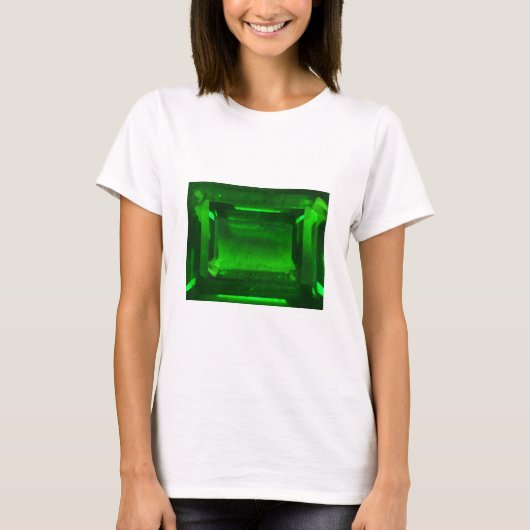 Green Emerald Gemstone T-shirt (Voorkant)