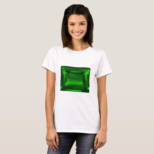 Green Emerald Gemstone T-shirt (Voorkant volledig)