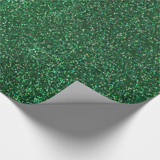 Green Emerald Glitter Sparkle Glam Elegant Cadeaupapier (Hoek)