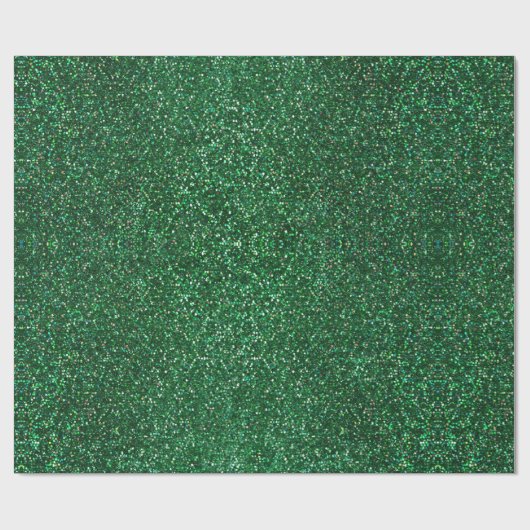 Green Emerald Glitter Sparkle Glam Elegant Cadeaupapier (Vlak)