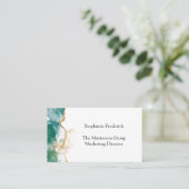 Green Emerald Gold Border Professional Feminine Visitekaartje (Staand voorkant)