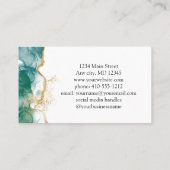 Green Emerald Gold Border Professional Feminine Visitekaartje (Achterkant)