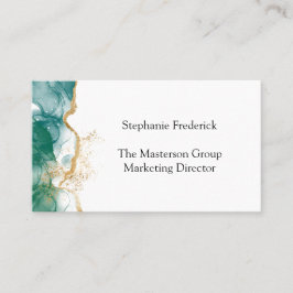 Green Emerald Gold Border Professional Feminine Visitekaartje