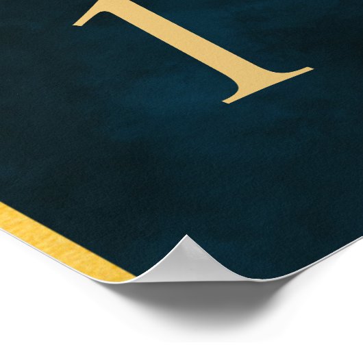 Green Emerald Gold Fairy Tale Table Number Cute Po Poster (Hoek)