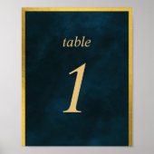 Green Emerald Gold Fairy Tale Table Number Cute Po Poster (Voorkant)
