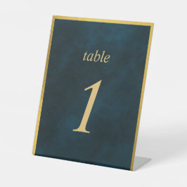 Green Emerald Gold Fairy Tale Table Number Elegant Reclamebord Met Voetstuk