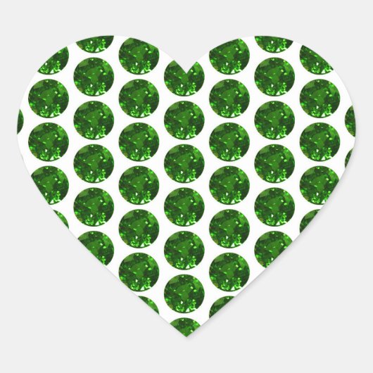 Green Emerald Heart Sticker (Voorkant)