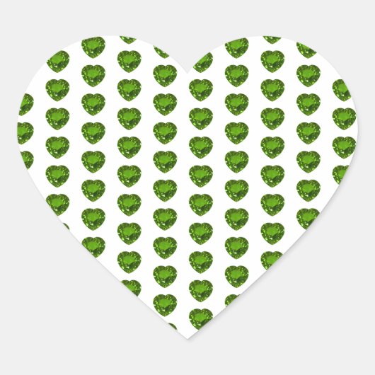 Green Emerald Heart Sticker (Voorkant)
