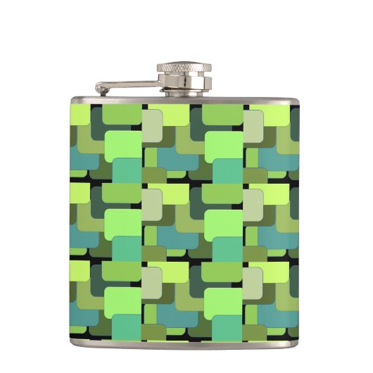 Green Emerald Limoen Jade Modern Abstract Heupfles (Voorkant)