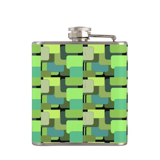 Green Emerald Limoen Jade Modern Abstract Heupfles (Achterkant)