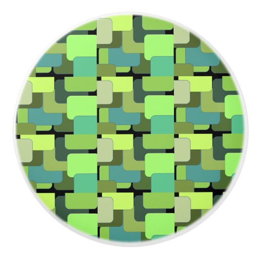 Green Emerald Limoen Jade Modern Abstract Keramische Knop (Voorkant)