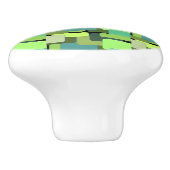 Green Emerald Limoen Jade Modern Abstract Keramische Knop (Zijkant)