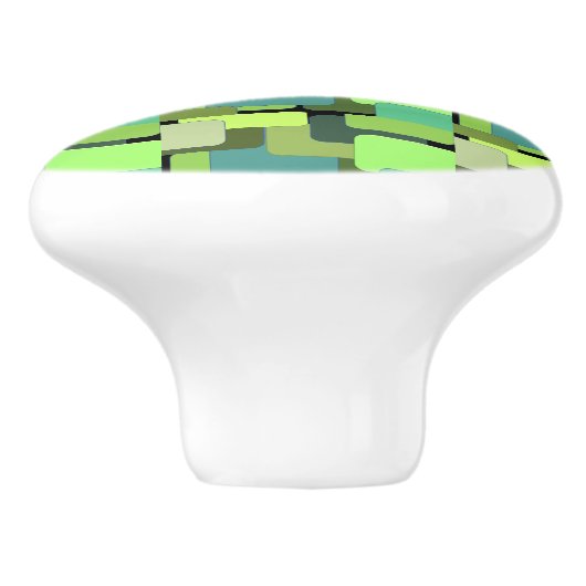 Green Emerald Limoen Jade Modern Abstract Keramische Knop (Zijkant)