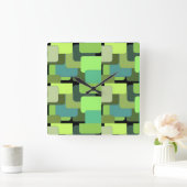 Green Emerald Limoen Jade Modern Abstract Vierkante Klok (Huis)