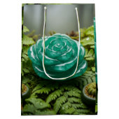 Green Emerald roos geschenktas Medium Cadeauzakje (Achterkant)