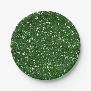 Green Emerald Sparkle Glitter Glam Custom Party Papieren Bordje