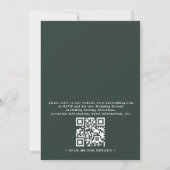 Green Emerald Tidepool Elegant QR Code Wedding Kaart (Achterkant)