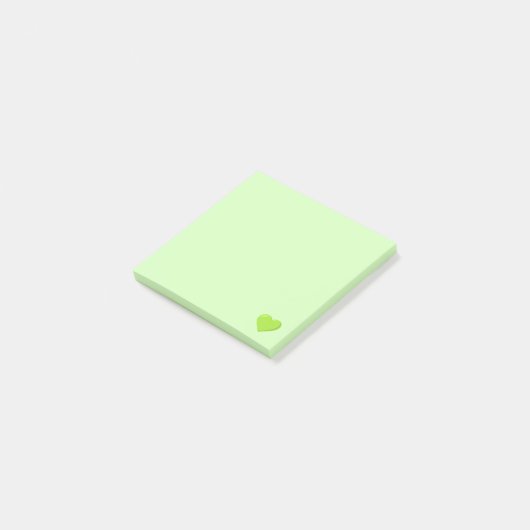 Green Emoji Heart Post-it® Notes (Schuin)