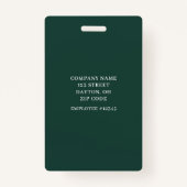 Green Employee Photo ID Company Logo Badge (Achterkant)