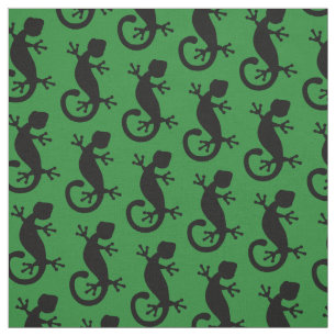 Green en Black Gecko Lizard Stof