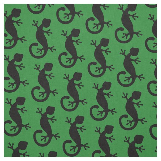 Green en Black Gecko Lizard Stof (Swatch)
