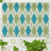 Green en Blue Argyle Theedoek (Gevouwen)