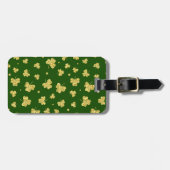 GREEN EN GOLD IRISH CELTIC SHAMROCKS BAGAGELABEL (Voorkant horizontaal)