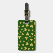 GREEN EN GOLD IRISH CELTIC SHAMROCKS BAGAGELABEL (Voorkant verticaal)