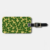  GREEN EN GOLD IRISH CELTIC SHAMROCKS BAGAGELABEL (Voorkant horizontaal)