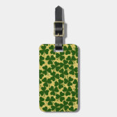  GREEN EN GOLD IRISH CELTIC SHAMROCKS BAGAGELABEL (Voorkant verticaal)