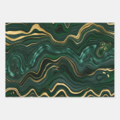 Green en Gold Malachite Gemstone Inpakpapier Vel (Voorkant)