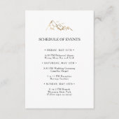 Green en Gold Mountain Bruiloft Schema van Eveneme Informatiekaartje (Voorkant)