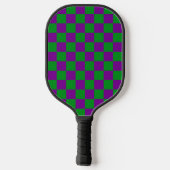 GREEN EN PAARSE MARDI GRAS GECONTROLEERD PATROON PICKLEBALL PADDLE (Achterkant)