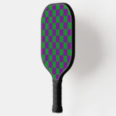 GREEN EN PAARSE MARDI GRAS GECONTROLEERD PATROON PICKLEBALL PADDLE (Links)