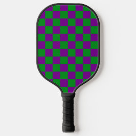 GREEN EN PAARSE MARDI GRAS GECONTROLEERD PATROON PICKLEBALL PADDLE