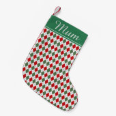 Green en Red Argyle Kleine Kerstsok (Voorkant (Hangend))