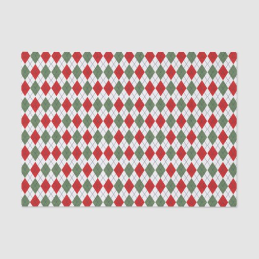 Green en Red Argyle Tissuepapier (Voorkant)