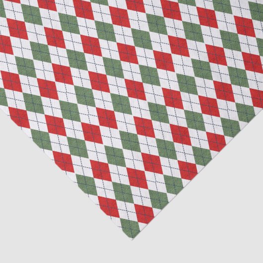 Green en Red Argyle Tissuepapier (Detail)