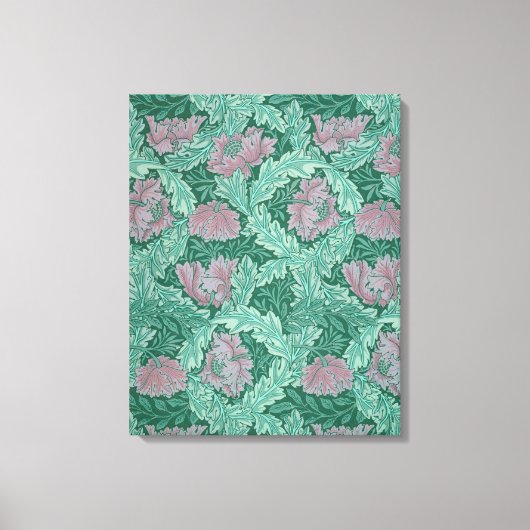 Green en Red Wreath Pattern (door William Morris) Canvas Afdruk (Voorkant)